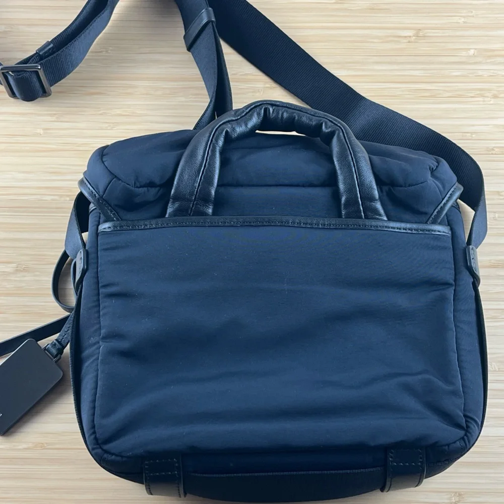 Tumi Unisex 79011NVY Shoulder Bag Blue Black Nylon Leather NEW - Picture 4 of 9